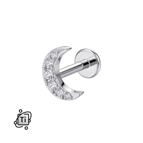 Labret tytanowy KSIĘŻYC - srebrny .jpg