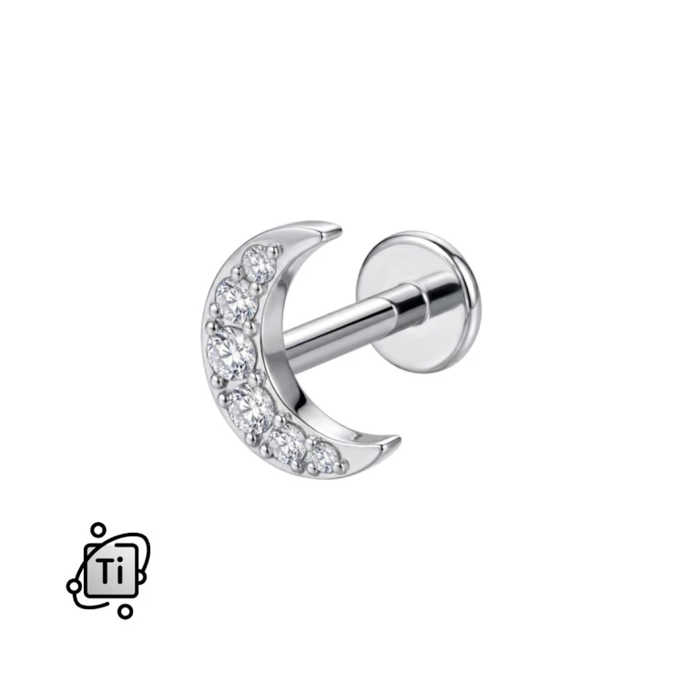 Labret tytanowy KSIĘŻYC - srebrny .jpg