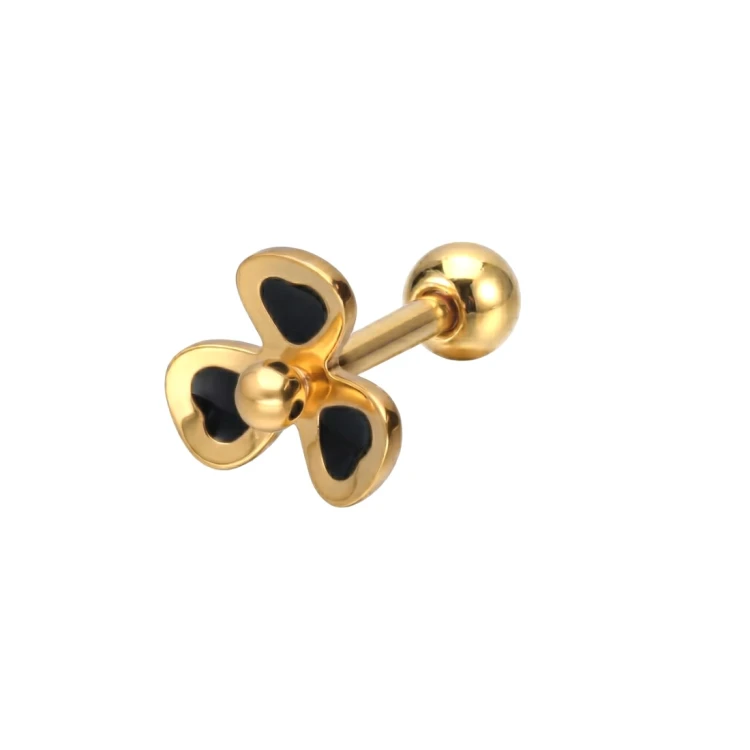 Kolczyk do ucha z emaliowanej stali CZARNY KWIATEK.jpg
