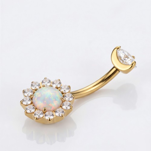 Kolczyk do pępka tytanowy z opalitem otoczonym cyrkoniami .jpg