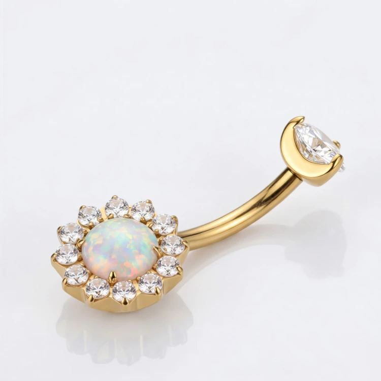 Kolczyk do pępka tytanowy z opalitem otoczonym cyrkoniami .jpg