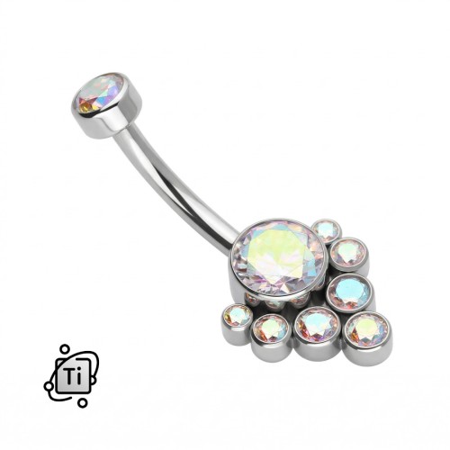 Kolczyk do pępka tytanowy z gronem cyrkonii AB.jpg