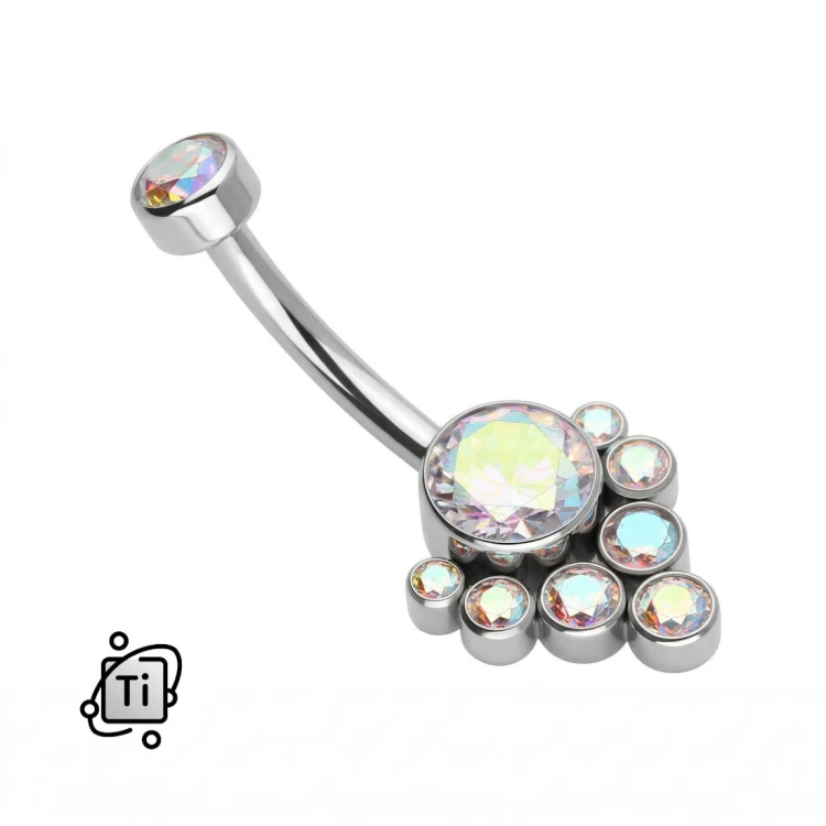 Kolczyk do pępka tytanowy z gronem cyrkonii AB.jpg