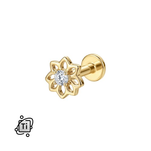 Labret tytanowy ażurowy KWIATEK - złoty.jpg