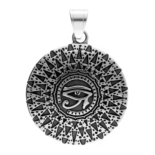 Medalion motywem OKA HORUSA ze stali szlachetnej