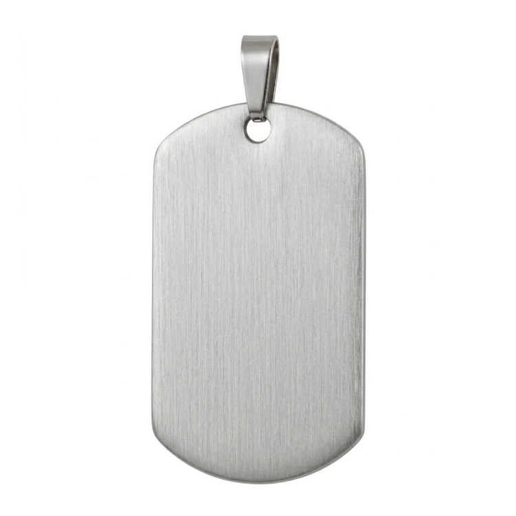 Nieśmiertelnik ze stali szlachetnej o szczotkowanym wykończeniu