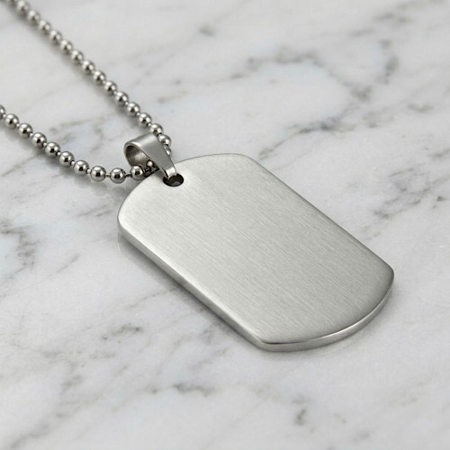 Nieśmiertelnik ze stali szlachetnej o szczotkowanym wykończeniu