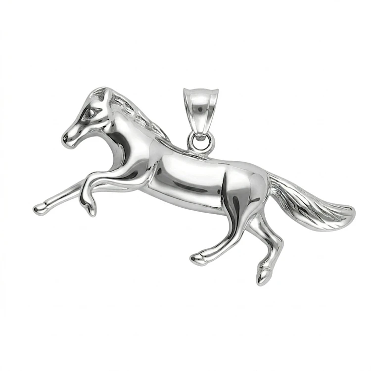 Srebrna zawieszka ze stli szlachetnej KOŃ W GALOPIE
