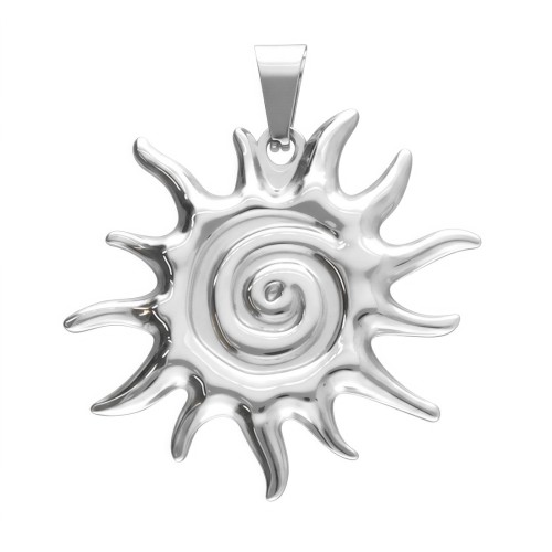 Zawieszka ze stali szlachetnej w kształcie słońca ze spiralą