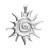 Zawieszka ze stali szlachetnej w kształcie słońca ze spiralą