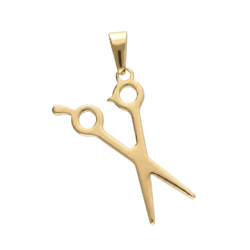 Złota zawieszka stalowa w kształcie nożyczek fryzjerskich