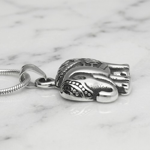 Orientalna zawieszka stalowa SŁOŃ Z ORNAMENTAMI