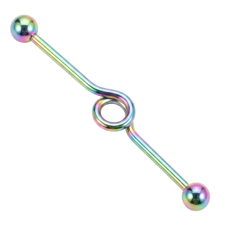 Sztanga stalowa industrial ze spiralnym kółkiem