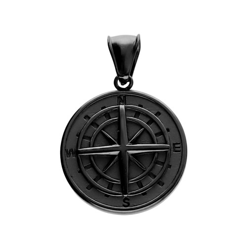 Naszyjnik czarny kompas ze stali szlachetnej