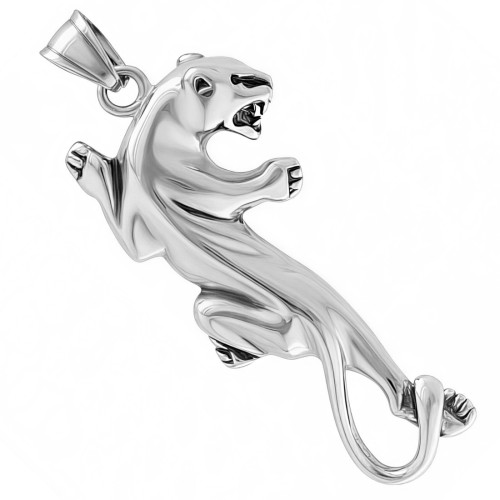 Stalowa zawieszka ze stali w kształcie pantery