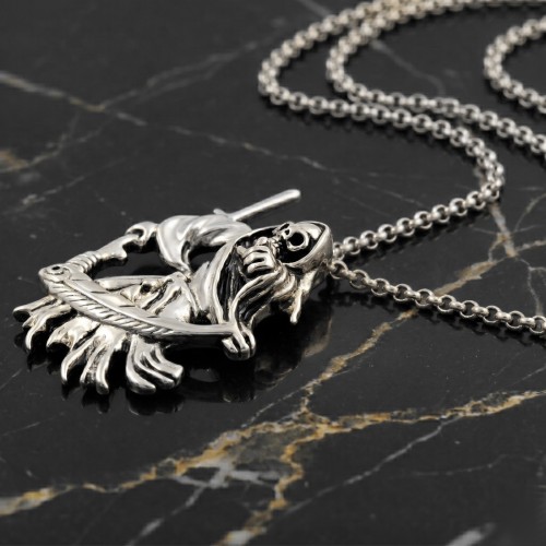 Zawieszka ze stali w kształcie Śmierci z kosą