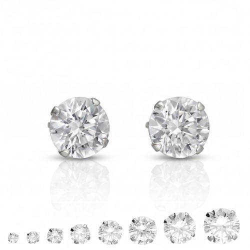 Kolczyki ze srebra z okrągłymi cyrkoniami Crystal