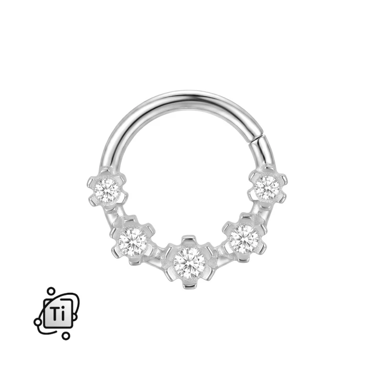 Tytanowy clicker z pięcioma cyrkoniami