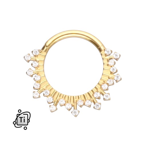 Złoty clicker z tytanu z wieńcem cyrkonii