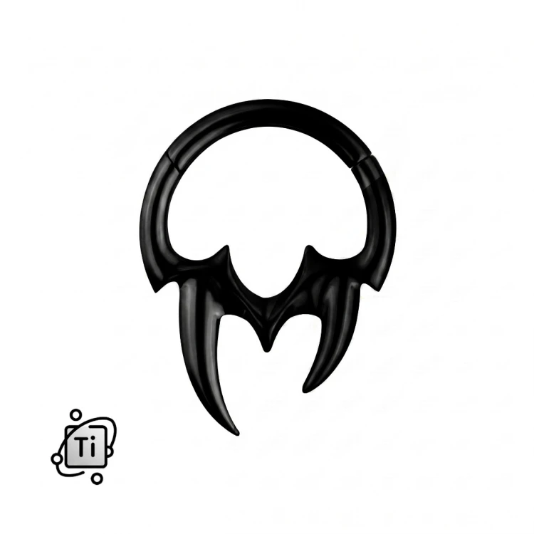 Czarny tytanowy clicker z motywem kłów