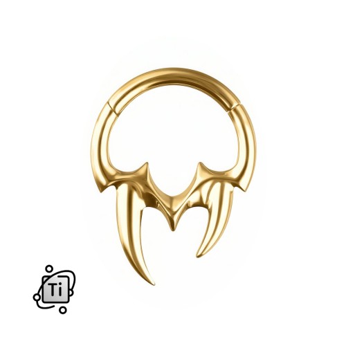 Złoty tytanowy clicker z motywem kłów