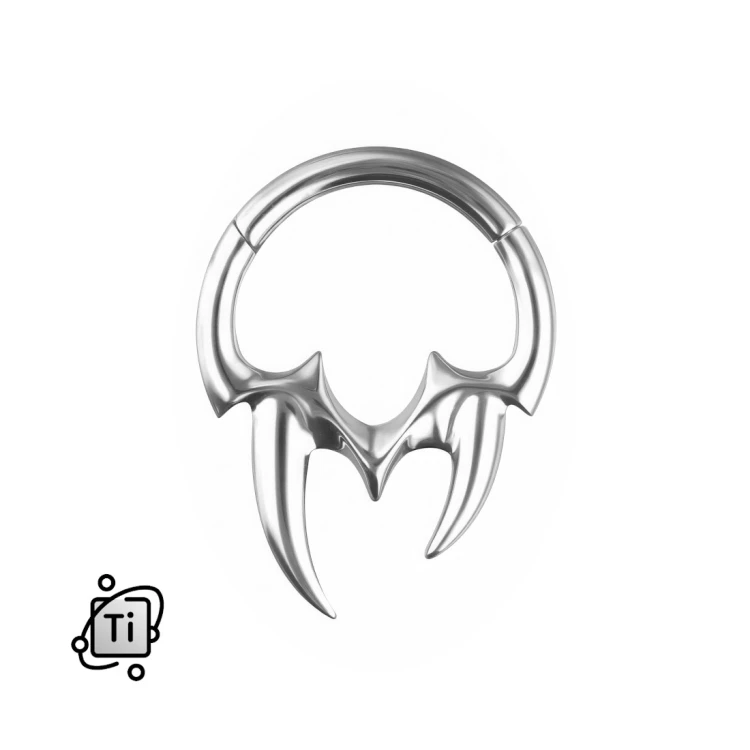 Tytanowy  clicker kółko z kłami