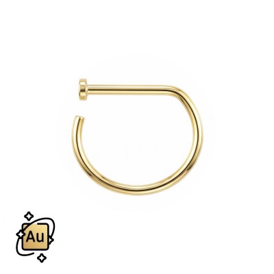 Kolczyk do nosa typu otwarty D-ring ze Złota 14K