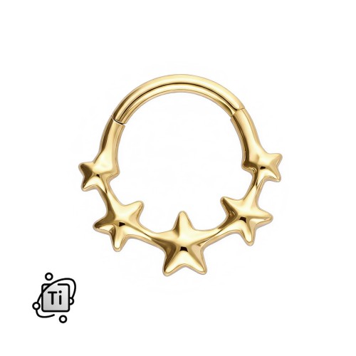 Złoty clicker tytanowy z motywem pięciu gwiazdek