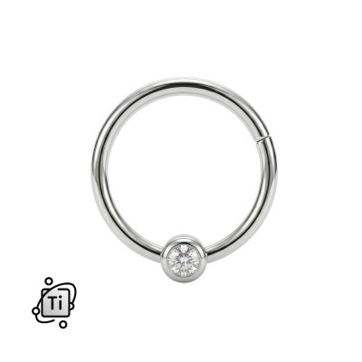 Tytanowe kółko clicker z cyrkonią crystal