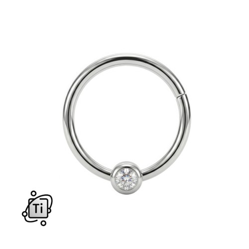 Tytanowe kółko clicker z cyrkonią crystal