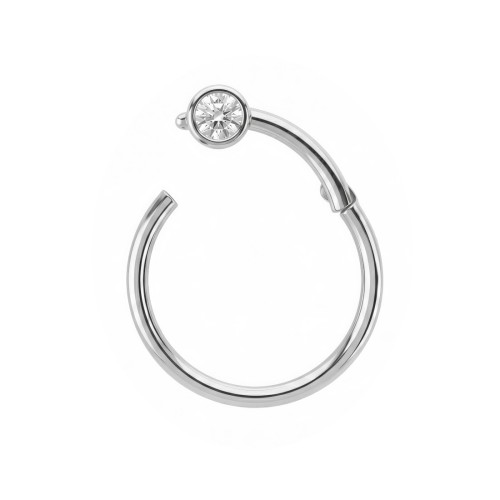 Tytanowe kółko clicker z cyrkonią crystal