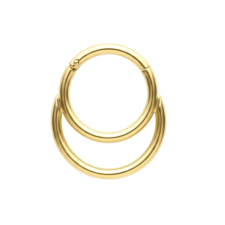 Złoty clicker ze stali szlachetnej podwójna obręcz