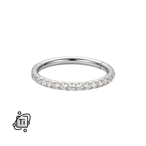 Clicker tytanowy z cyrkoniami crystal