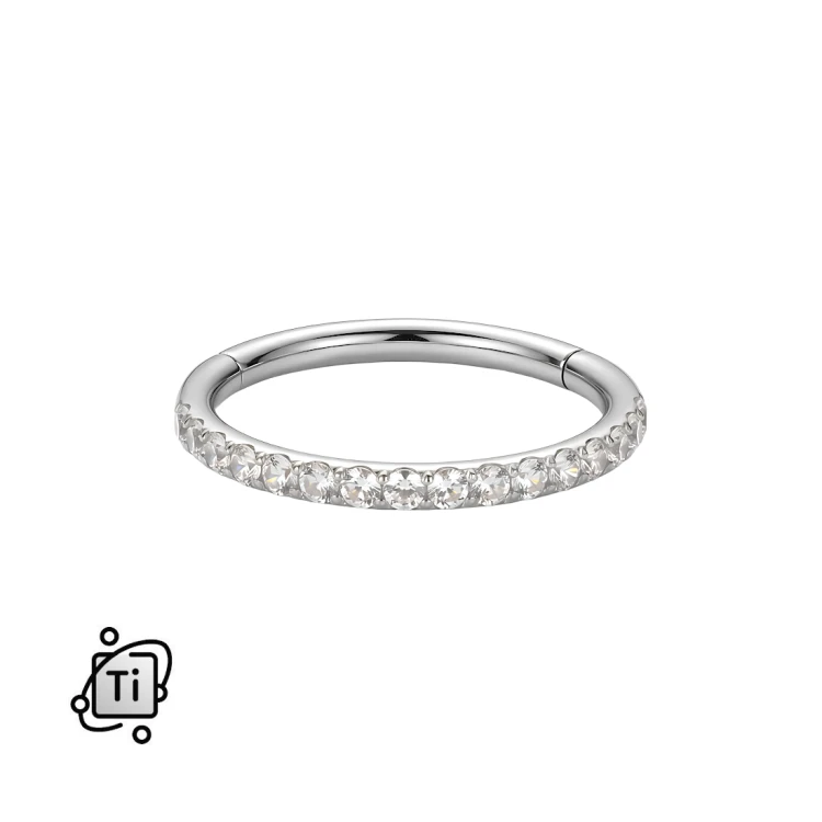Clicker tytanowy z cyrkoniami crystal