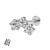 Labret tytanowy z trzema kwiatkami z cyrkonii Crystal