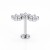 Labret tytanowy z trzema kwiatkami z cyrkonii Crystal