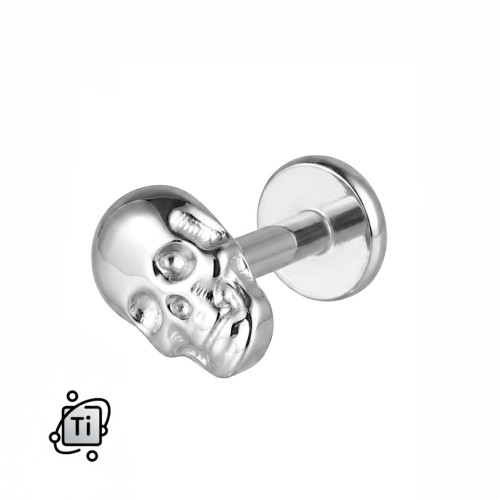 Labret tytanowy z czaszką