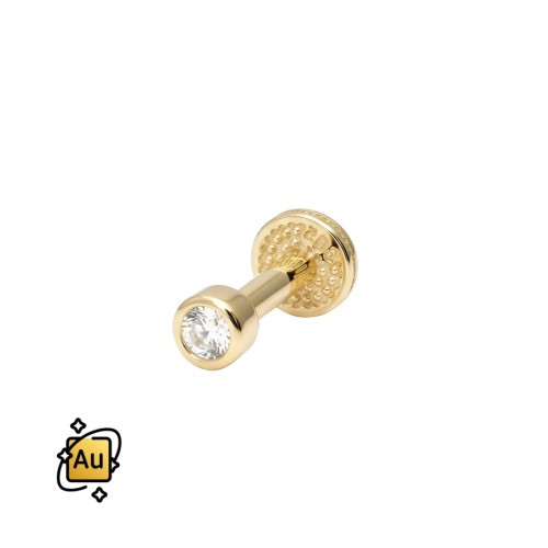 Klasyczny labret ze Złota 14K z cyrkonią