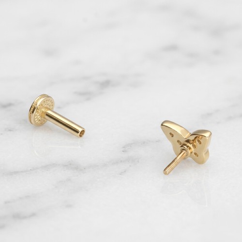 Labret ze złota 14K z motywem motylka z cyrkoniami