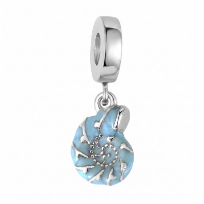 Koralik modułowy ze stali szlachetnej w kształcie muszelki