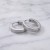 Kółka huggie srebrne matowe ze stali 3 x 14 mm - profil kwadratowy
