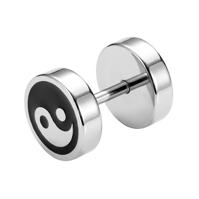 Kolczyk fake plug ze stali chirurgicznej z motywem Yin Yang