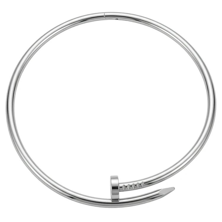 Naszyjnik sztywny choker rozginany ze stali szlachetnej w formie gwoździa