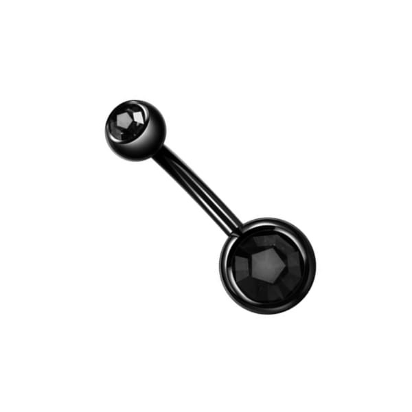 Czarny kolczyk do pępka ze Stali 316L z czarnymi cyrkoniami.jpg