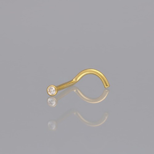 Złoty nostril haczyk z cyrkonią Crystal z Tytanu G23.jpg