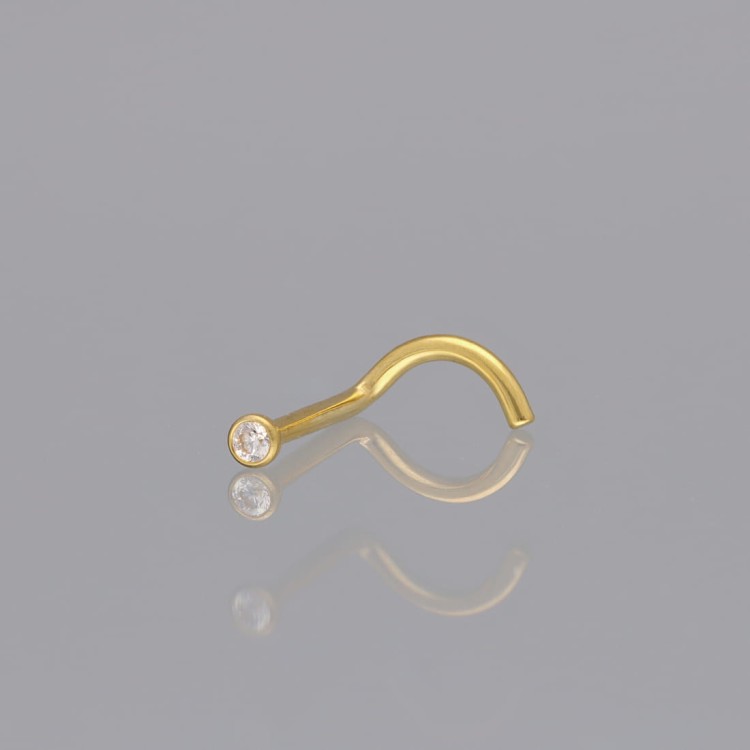 Złoty nostril haczyk z cyrkonią Crystal z Tytanu G23.jpg