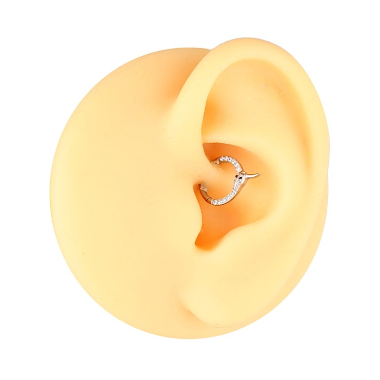 Tytanowy clicker z cyrkoniami i motywem węża